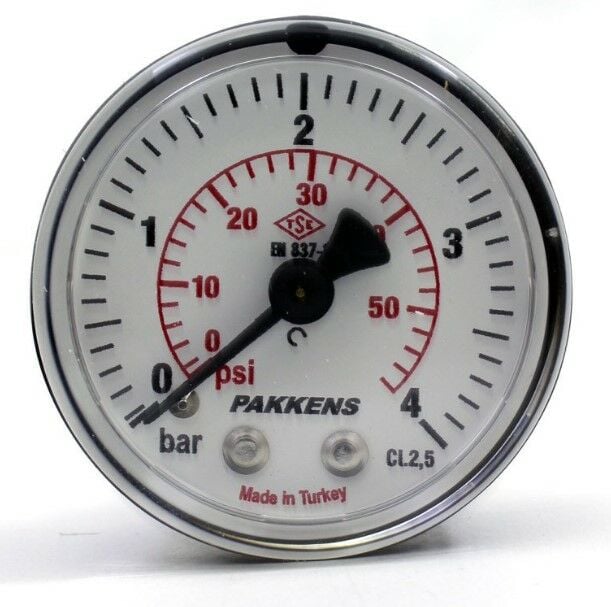 Pakkens Arka Bağlantılı Kuru Tip Manometre Ø63 mm 4 Bar 1/4''