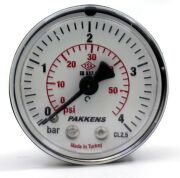 Pakkens Arka Bağlantılı Kuru Tip Manometre Ø63 mm 4 Bar 1/4''