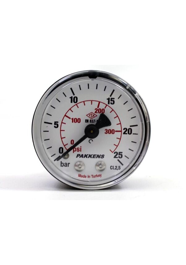 PAKKENS Arka Bağlantılı Manometre Ø 63 mm 25 Bar 1/4''