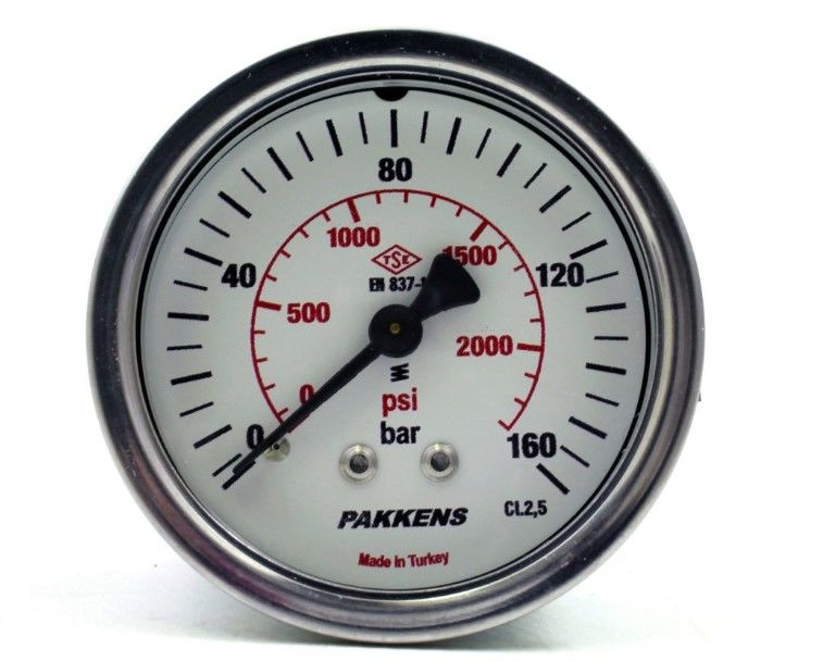 PAKKENS Arka Bağlantılı Kuru Tip Manometre Ø63 mm 160 Bar