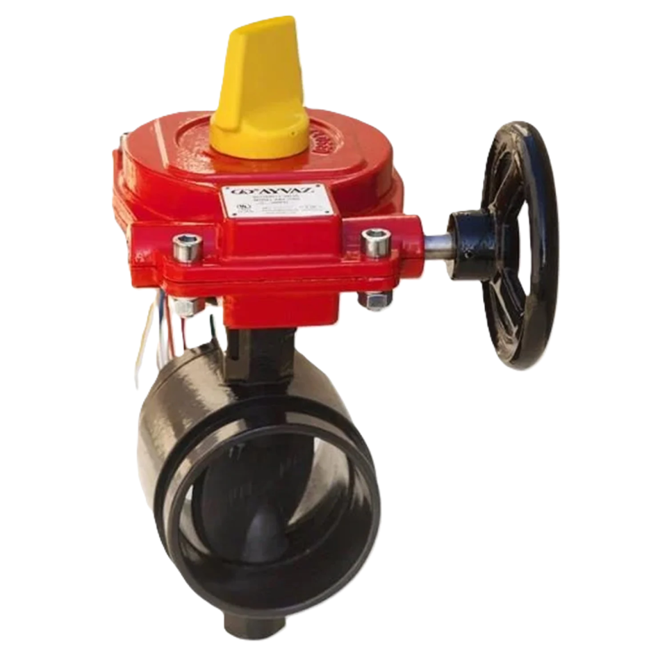 Ayvaz İzleme Anahtarlı Yivli Kelebek Vana 4''