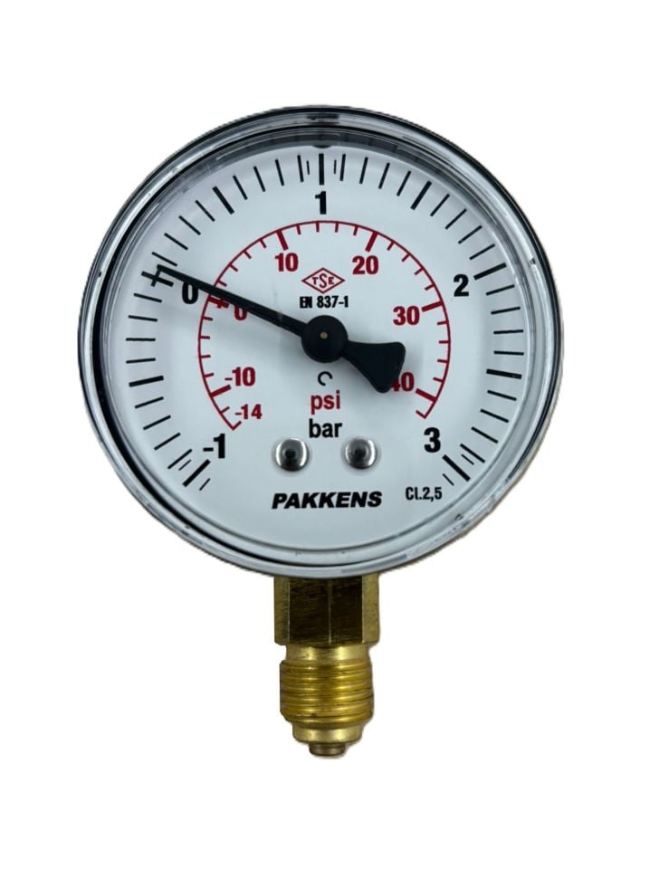 PAKKENS Долна връзка Сух тип Мановакуумметър Ø63 mm -1/+3 Bar 1/4