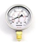 PAKKENS Alt Bağlantılı Gliserinli Manometre Ø63 mm 1 Bar 1/4''