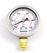 PAKKENS Alt Bağlantılı Gliserinli Manometre Ø63 mm 1 Bar 1/4''