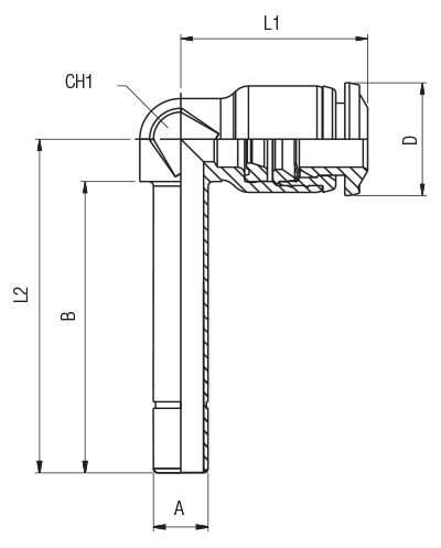 Aignep 55150 Uzun Pnömatik Dirsek Ø6mm