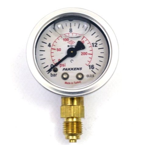 Pakkens Alt Bağlantılı Gliserinli Manometre Ø63 mm 16 Bar 1/4''