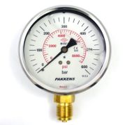 Pakkens Alt Bağlantılı Gliserinli Manometre Ø63mm 600 Bar 1/4''