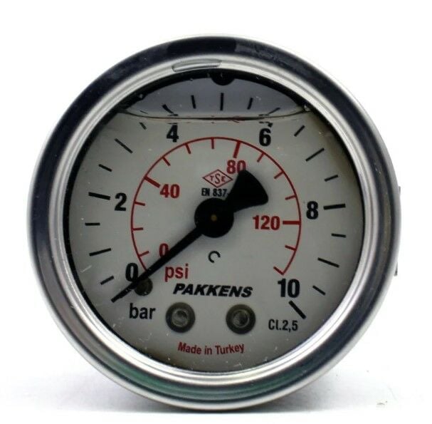 Pakkens Монтиран отзад тип панел Глицеринов манометър Ø63 mm 10 Bar 1/4''