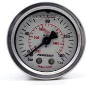 PAKKENS Glycerin-Filled Manometer, Back Mount, Panel Type, Ø63 mm, 160 Bar, 1/4''