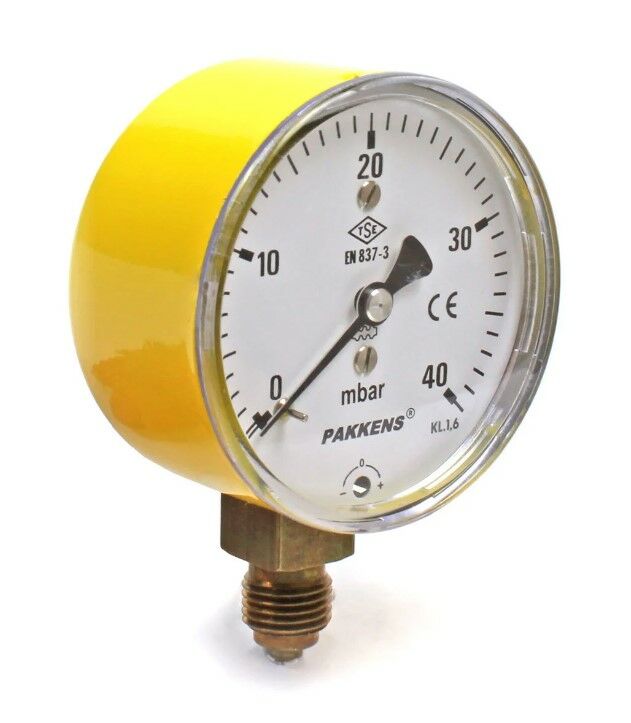 Pakkens Kapsül Diyaframlı Manometre Ø63 - 40 mbar﻿ - 1/4''