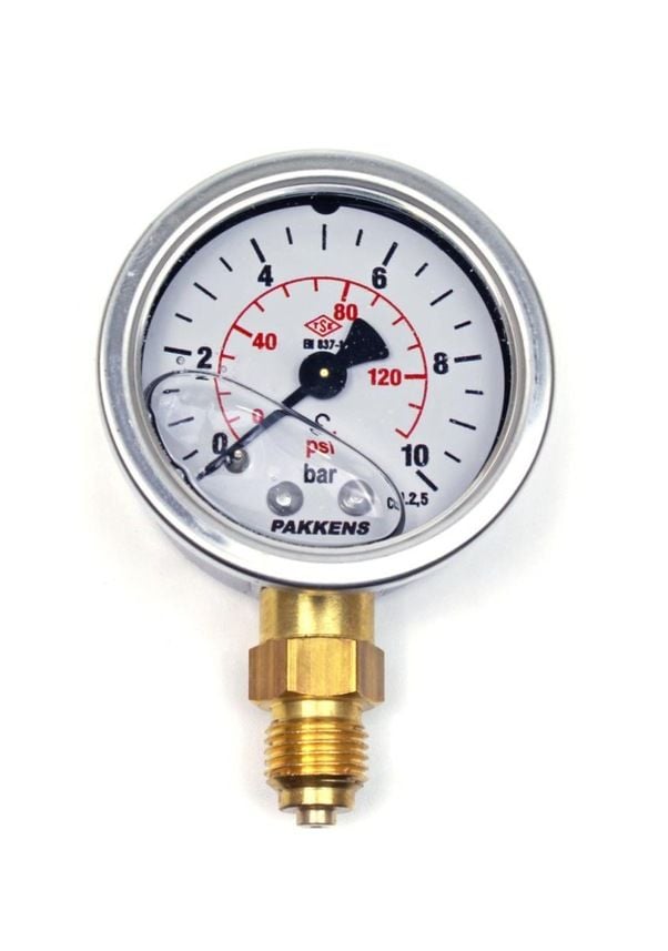 Pakkens Alt Bağlantılı Gliserinli Manometre Ø50 mm 0-10 Bar 1/4''