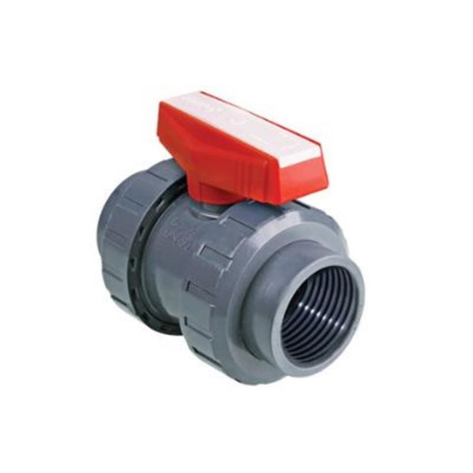 PİMTAŞ U-PVC Küresel Asit Vanası Çift İç Dişli Ø25mm 3/4''