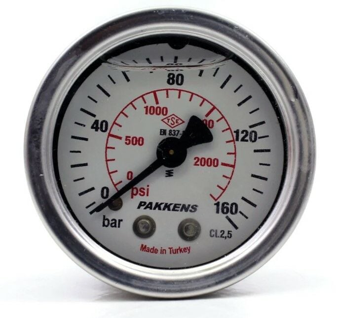 Pakkens Arka Bağlantılı Gliserinli Manometre Ø50 mm 160 Bar 1/4''