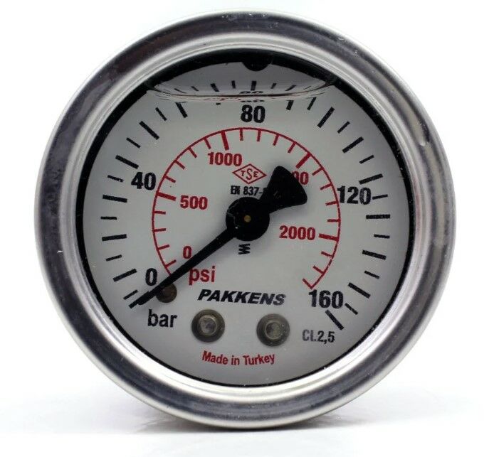 PAKKENS Arka Bağlantılı Gliserinli Manometre Ø50 mm 160 Bar
