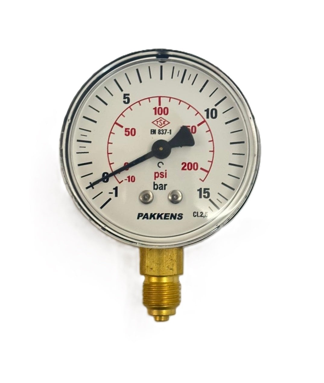 PAKKENS Долен мановакуумметър Ø63 mm -1+15 Bar 1/4