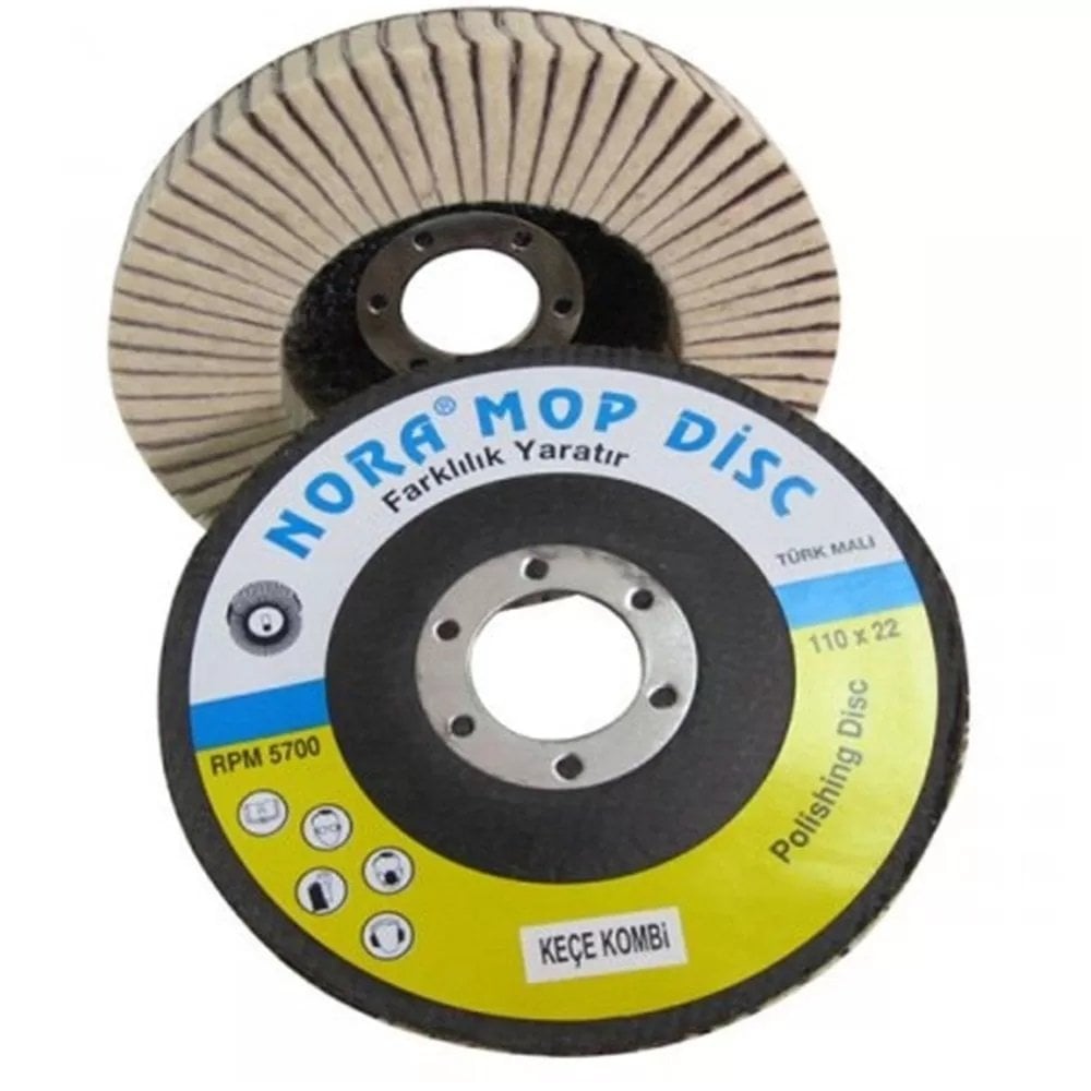 NORA Keçe Mop Disk Zımpara 115 x 22 mm