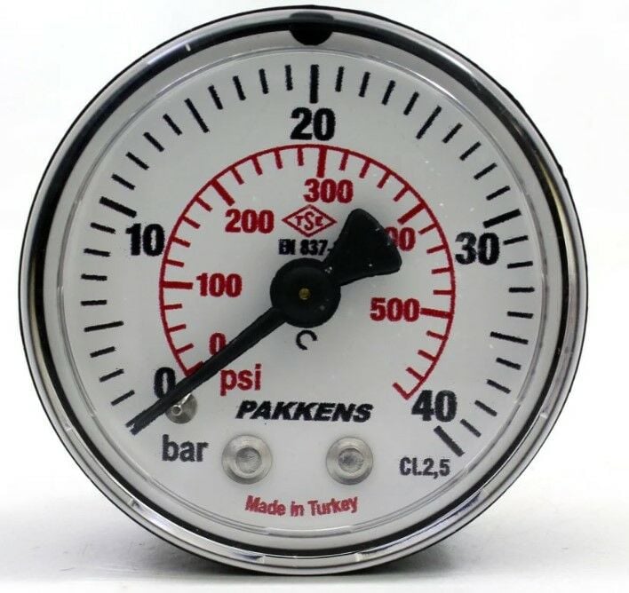 PAKKENS Arka Bağlantılı Manometre 0-40 Bar 50 mm