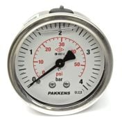 PAKKENS Долно свързване Глицеринов мановакуумметър Ø63 -1/+3 Bar 1/4