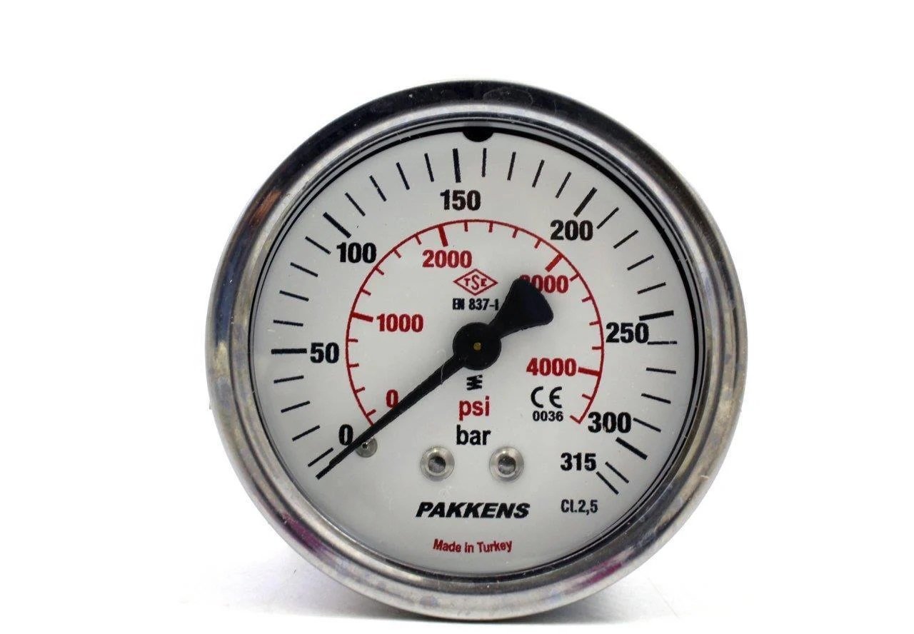 Pakkens Arka Bağlantılı Manometre Ø40 mm 0/315 Bar 1/8''