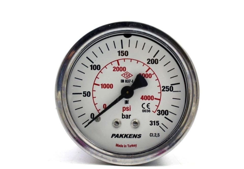 Pakkens Arka Bağlantılı Manometre Ø40 mm 0/315 Bar 1/8''