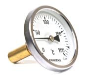 PAKKENS Back Connection Bimetal Thermometer Ø63mm 200°C 10cm CL 2.0