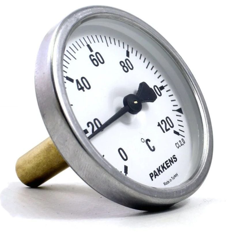 Pakkens Termometre 63mm 120°C 1/2'' 20cm Arka Bağlantılı