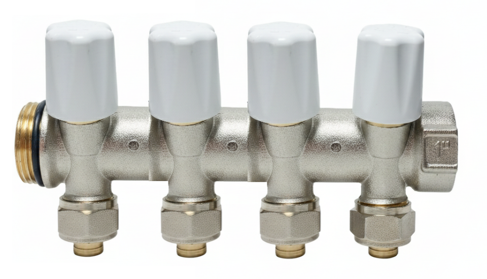 ECA Ayar Vanalı Modüler Kollektör 4'lü 1'' x 16mm
