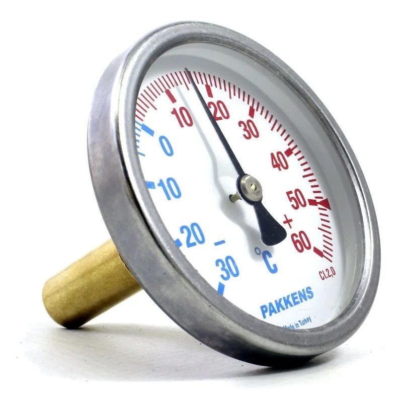 PAKKENS Back Connection Bi-Metal Thermometer Ø63mm -30+60°C 1/2