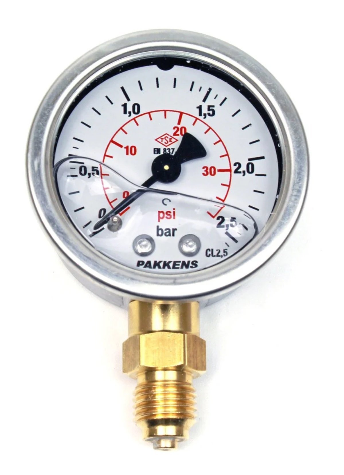 Pakkens Alt Bağlantılı Gliserinli Manometre Ø50 mm 2,5 Bar 1/4''