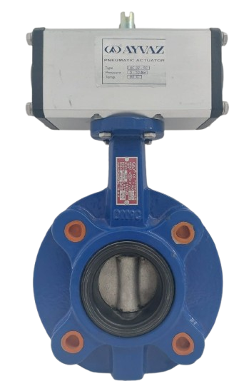 AYVAZ KV-4 Lug Type Butterfly Valve with Double Acting Pneumatic Actuator PN16 DN50