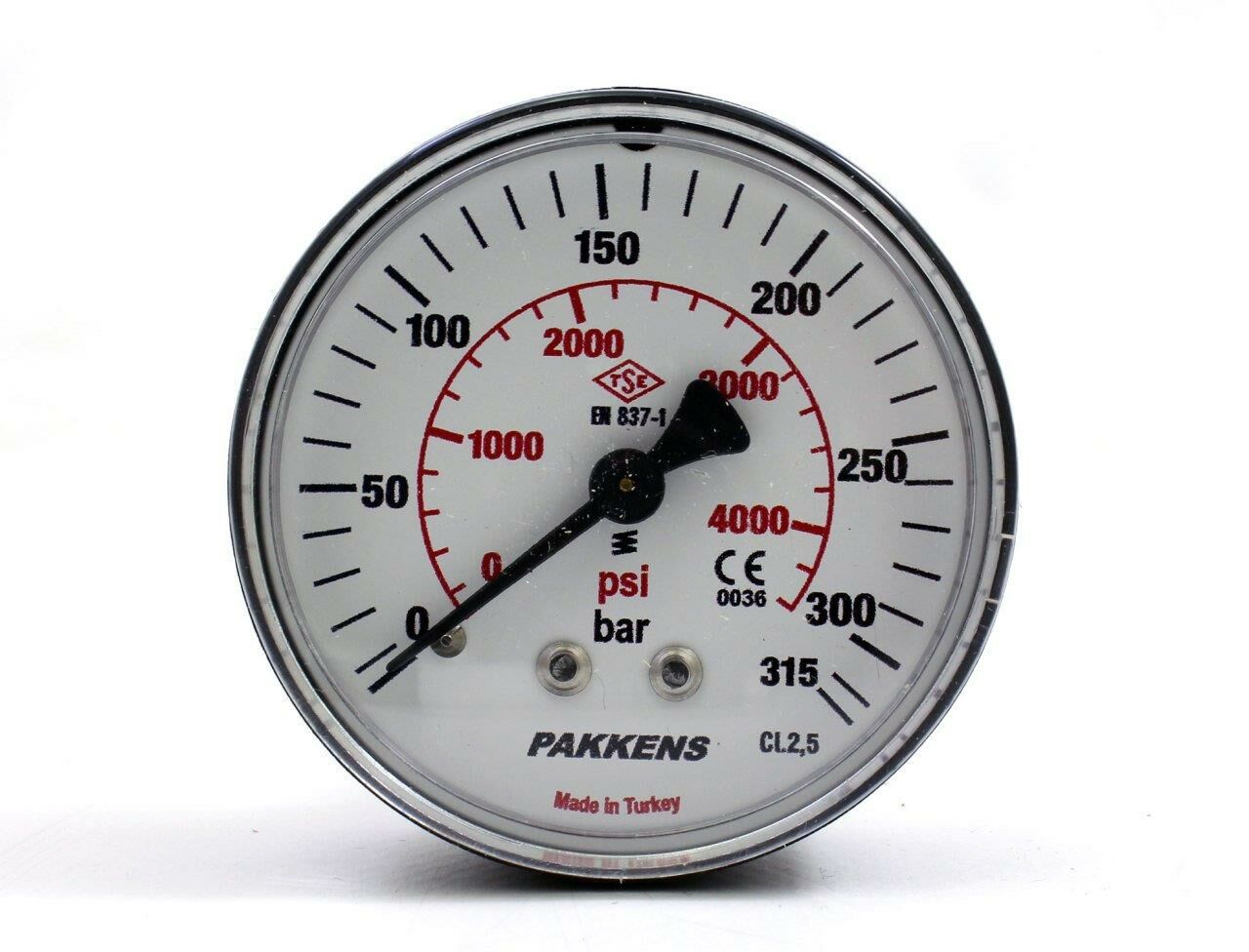 Pakkens Arka Bağlantılı Manometre Ø63 mm 315 Bar 1/4''