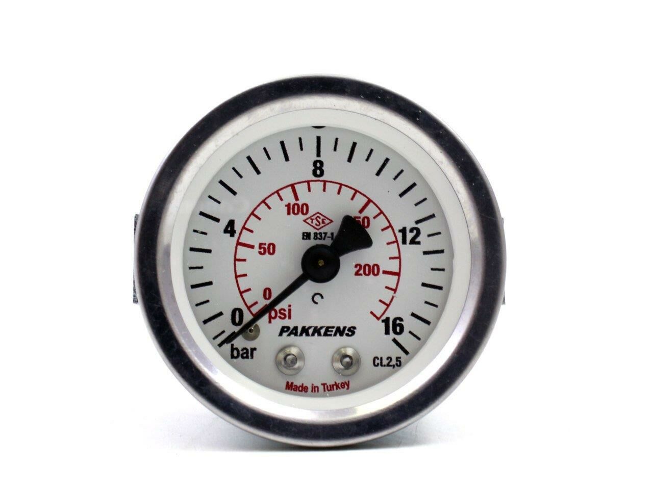 PAKKENS Манометър за табло със задно свързване Ø63 mm 16 Bar 1/4