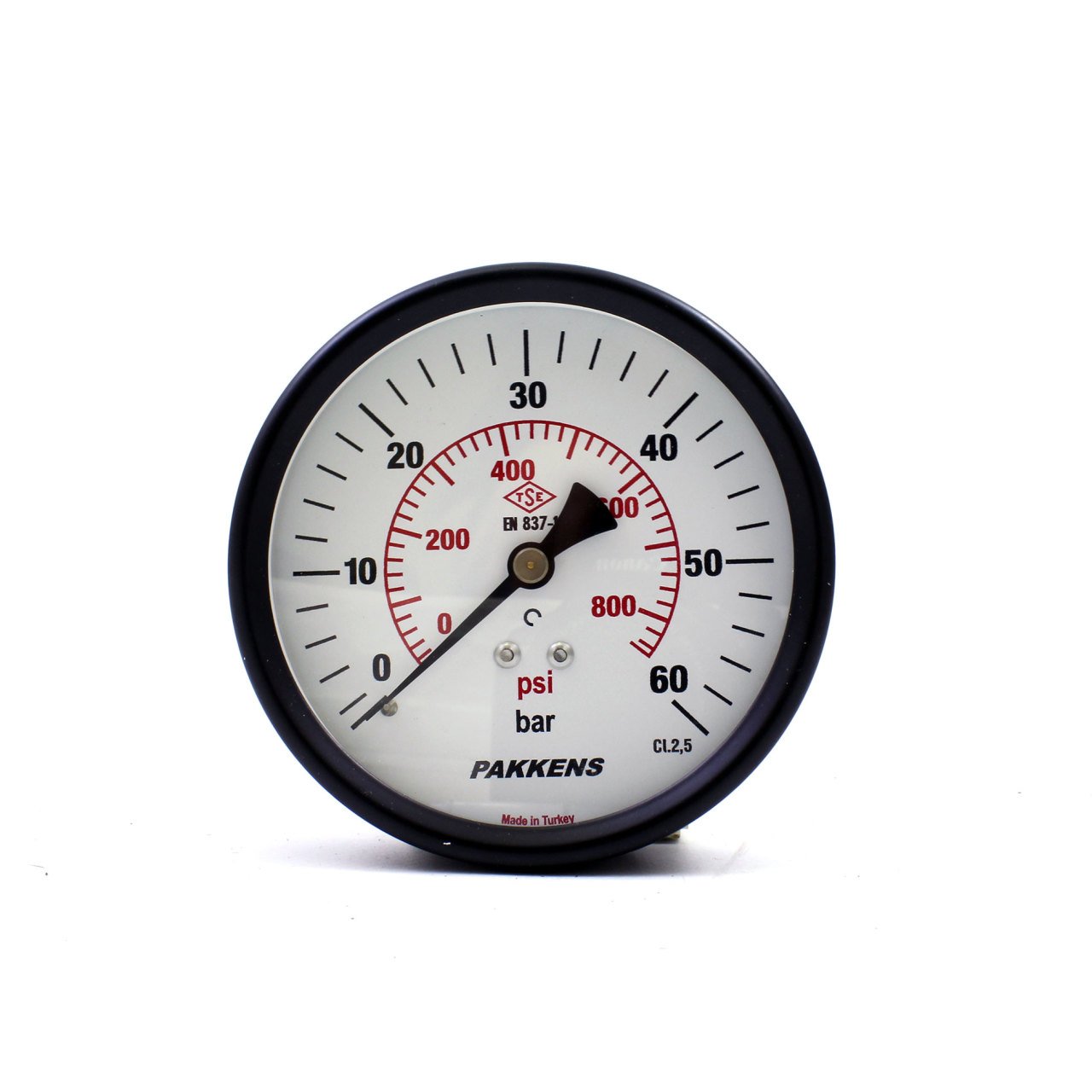 Pakkens Arka Bağlantılı Manometre Ø63 mm 60 Bar 1/4''