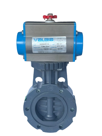 U-Pvc Wafer Tip Pnömatik Aktüatörlü Kelebek Vana (Su) 3''