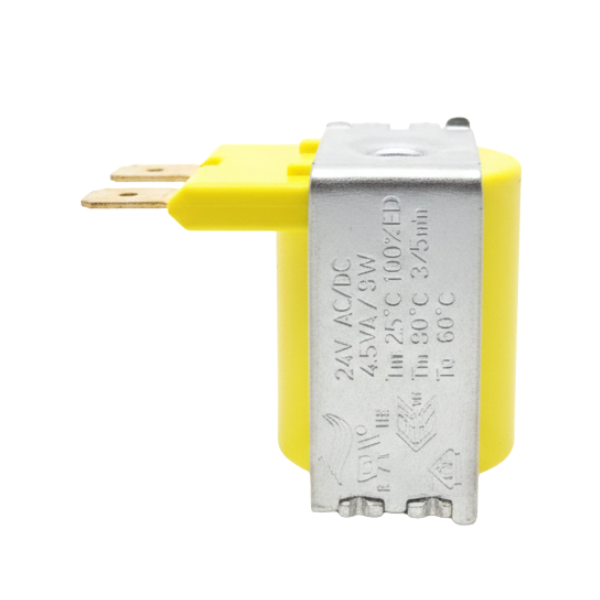 BURKUT Жълт соленоиден клапан бобина 24V AC-DC 9W