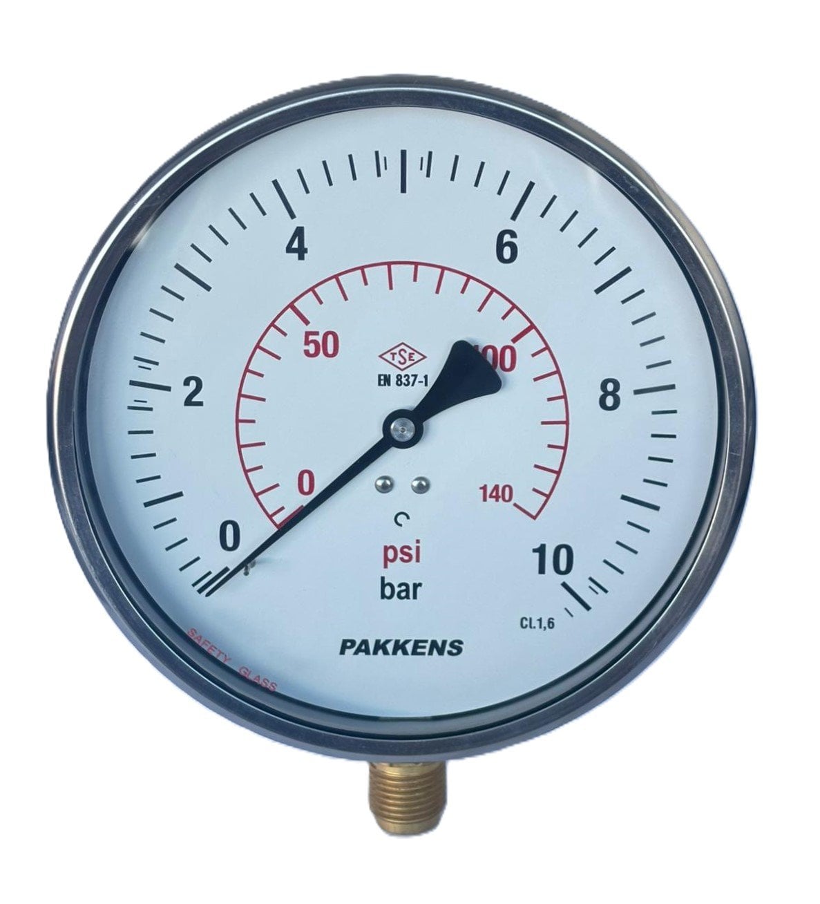 PAKKENS Alt Bağlantılı Manometre Ø160 mm 10 Bar 1/2''