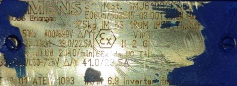 SIEMENS Ex-Proof Motor 22 kW 3000 rpm B3 ATEX Ex d IIC T4 | ORFA Industrial
