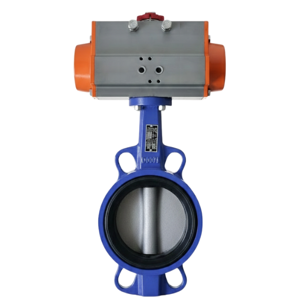 AYVAZ KV-3 Wafer Tip Tek Etkili Pnömatik Aktüatörlü Kelebek Vana PN16 DN100