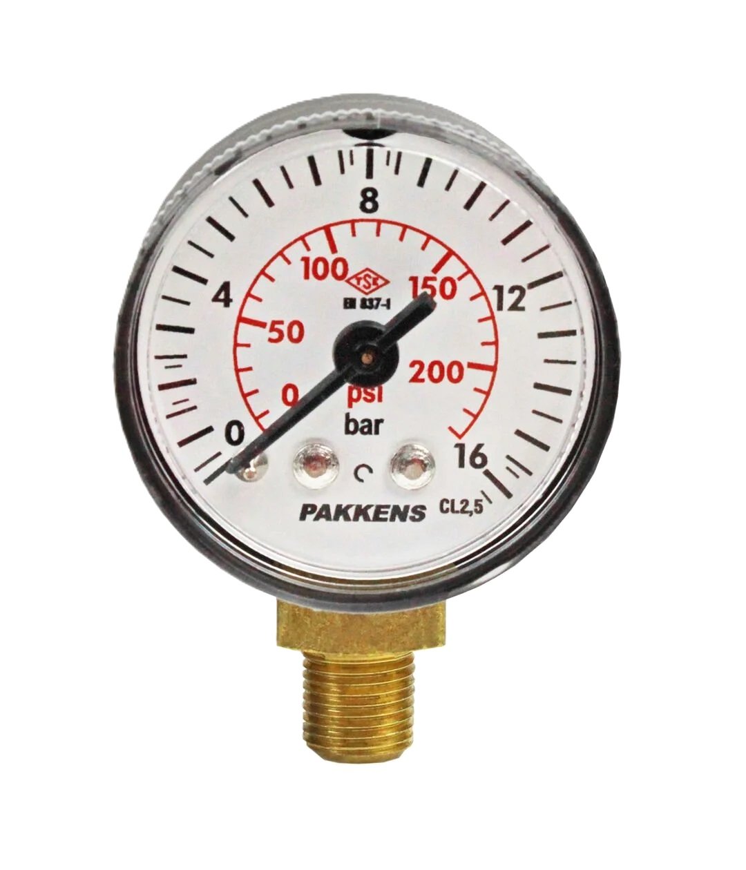 PAKKENS Alt Bağlantılı Manometre Ø40 mm 0-16 Bar