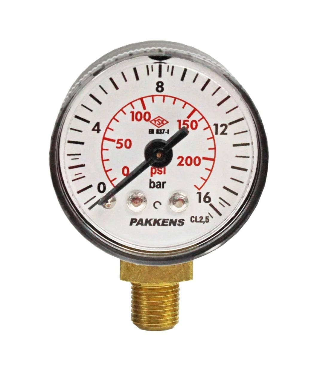 PAKKENS Alt Bağlantılı Manometre Ø40 mm 0-16 Bar