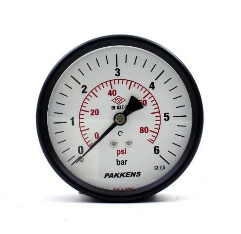 Pakkens Arka Bağlantılı Manometre Ø100 mm 6 Bar 1/4''