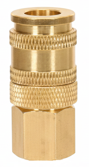 Sarı Pirinç Quick Kaplin Dişi Adaptör Mini (0.21) 1/4''