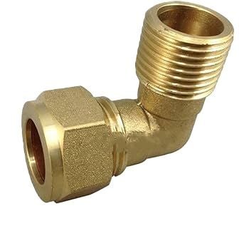 Sarı Pirinç Yüksüklü Dirsek 3/8'' x 12 mm
