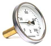PAKKENS Arka Bağlantılı Bi-Metal Termometre Ø63mm 200°C 1/2''