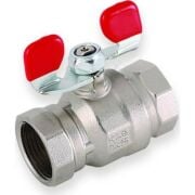 Konsan Industrial Type Brass Ball Valve Butterfly Red Handle 1/2'' Pn25