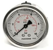 Pakkens Arka Bağlantılı Gliserinli Manometre Ø63 mm 10 Bar 1/4''