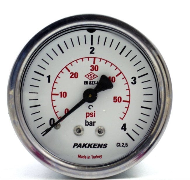 PAKKENS Arka Bağlantılı Pano Tipi Kuru Manometre Ø40mm 0-4 Bar 1/8''