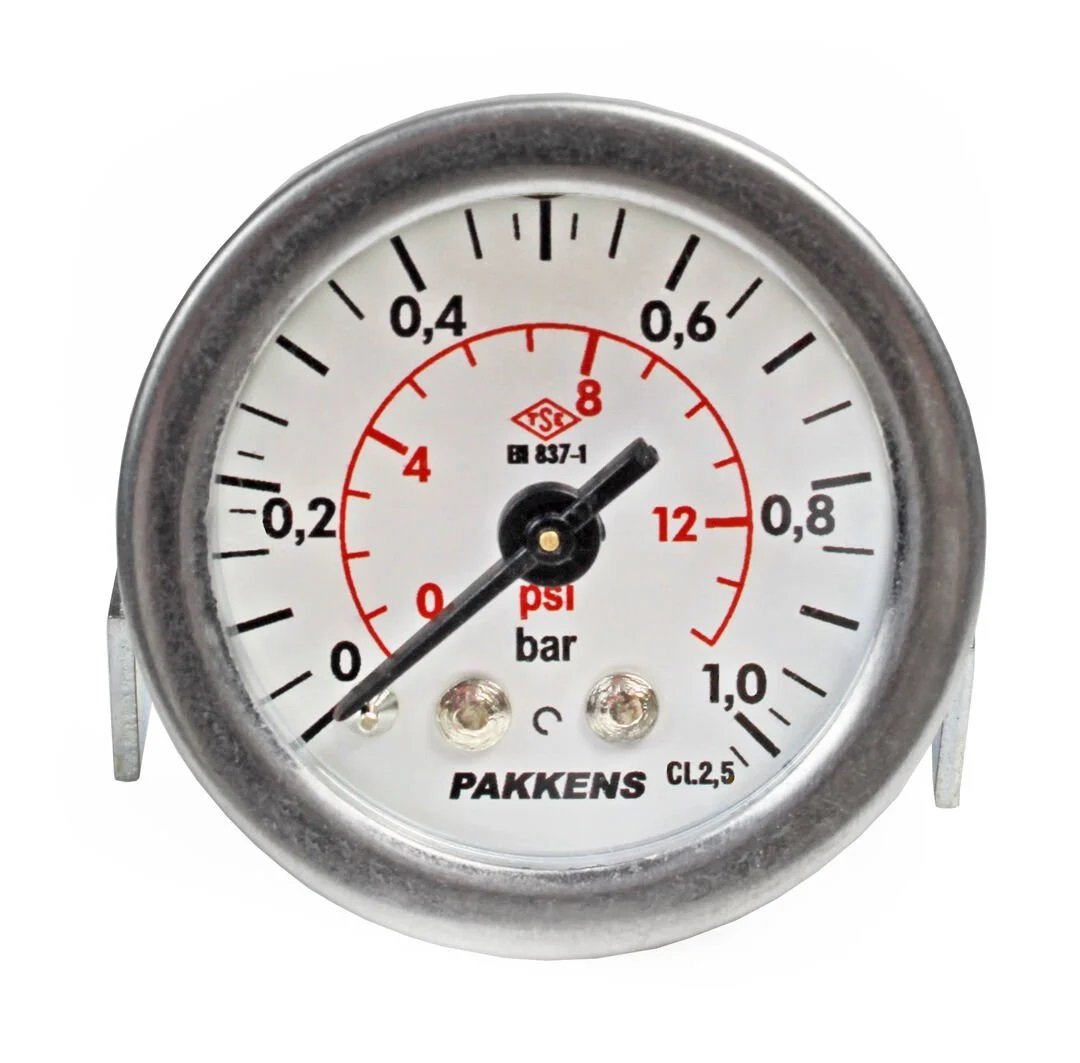 PAKKENS Arka Bağlantılı Pano Tipi Manometre Ø63 mm 1 Bar 1/4''