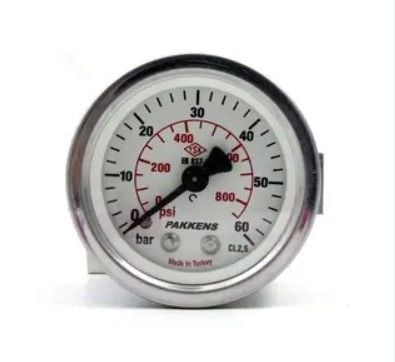 Pakkens Rear Connection Panel Type Manometer Ø63 mm 60 Bar 1/4''