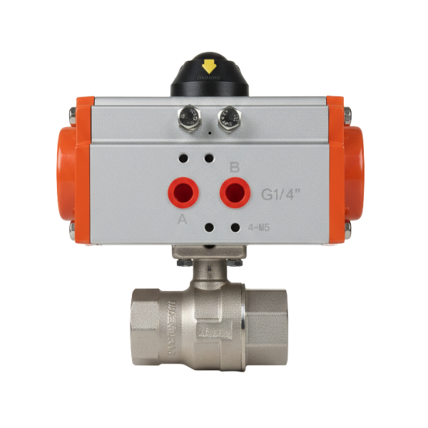 Pnömatik Aktüatörlü Pirinç Küresel Vana 1'' PN40